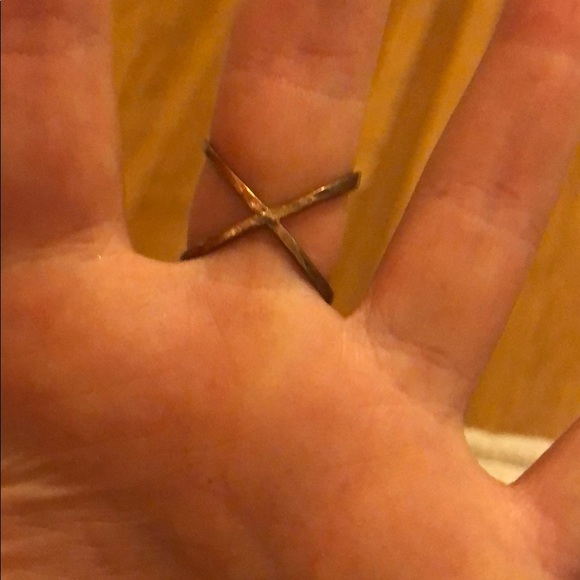 Pave Gold Crystal x ring size 7 - Picture 11 of 14